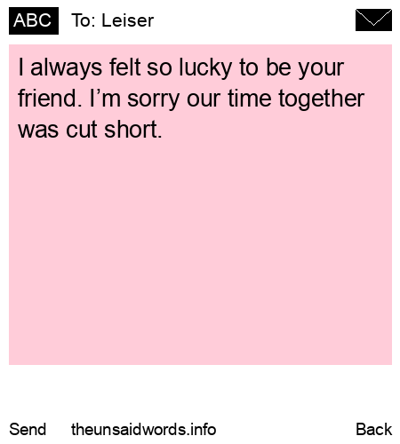 unsent message to Leiser