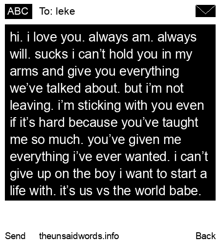 unsent message to leke