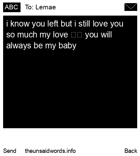 unsent message to Lemae