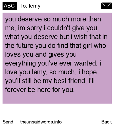unsent message to lemy