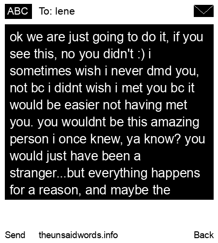 unsent message to lene