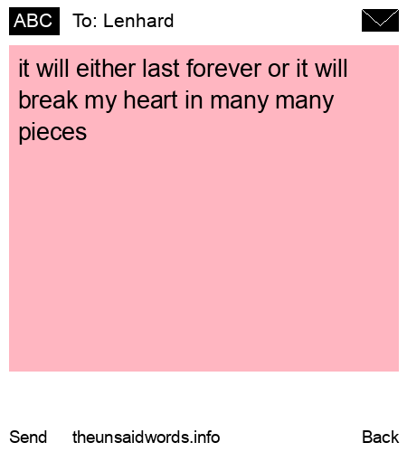 unsent message to Lenhard 