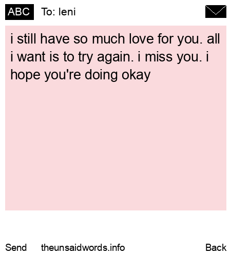 unsent message to leni