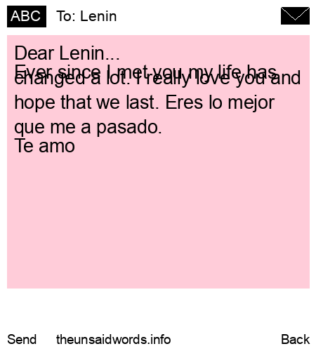 unsent message to Lenin