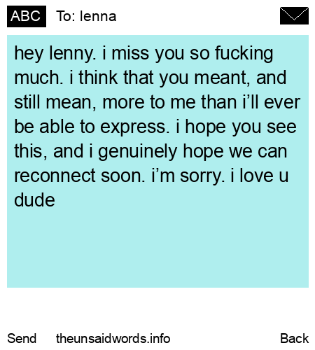 unsent message to lenna