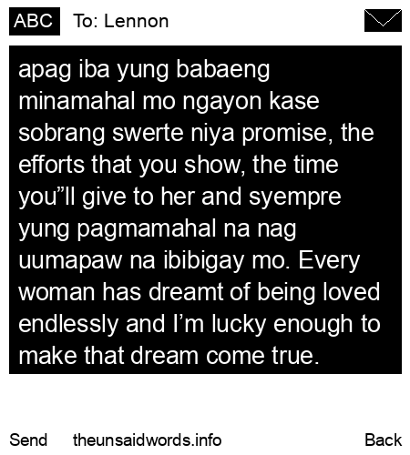 unsent message to Lennon