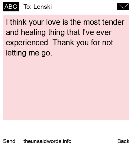 unsent message to Lenski