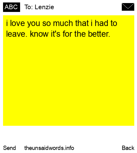 unsent message to Lenzie