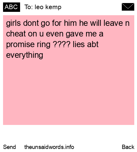 unsent message to leo kemp