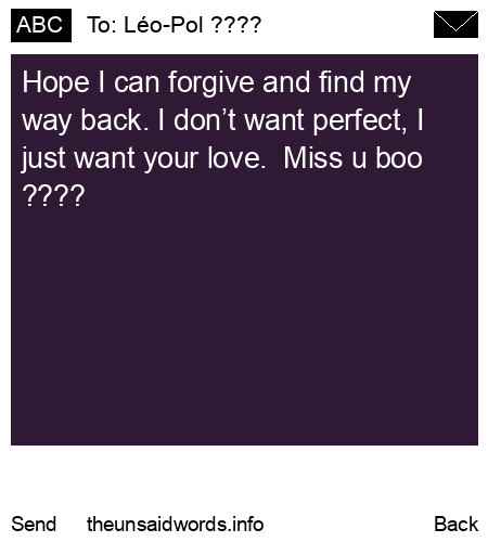 unsent message to Léo-Pol ????