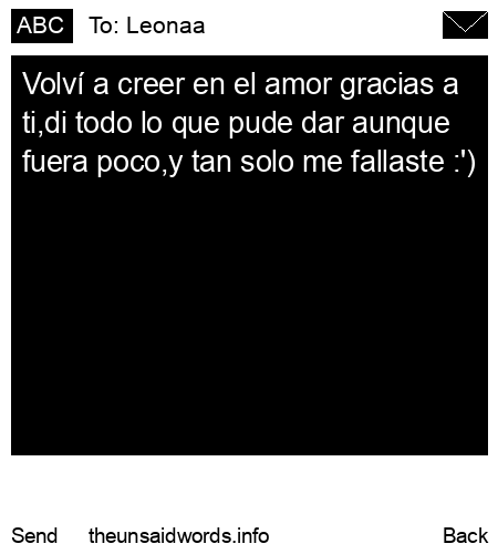 unsent message to Leonaa