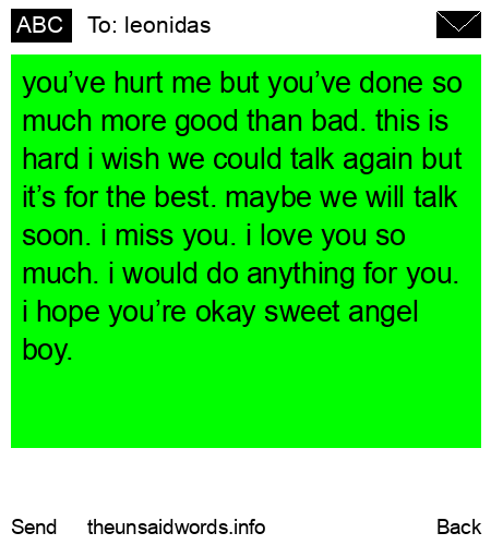 unsent message to leonidas