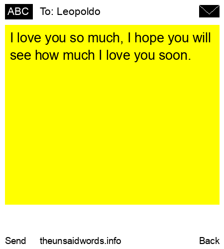 unsent message to Leopoldo
