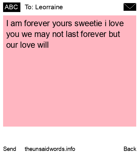 unsent message to Leorraine