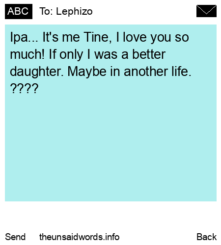 unsent message to Lephizo