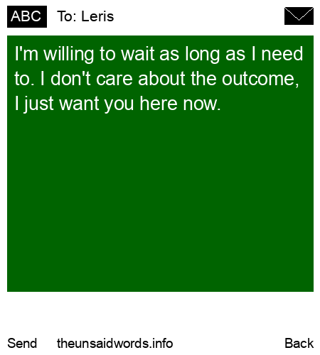 unsent message to Leris