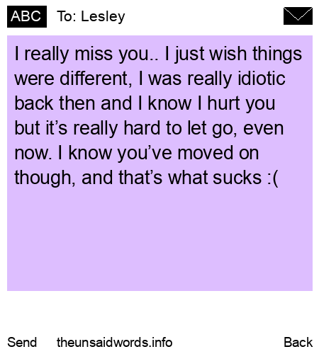unsent message to Lesley