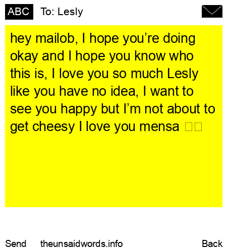 unsent message to Lesly