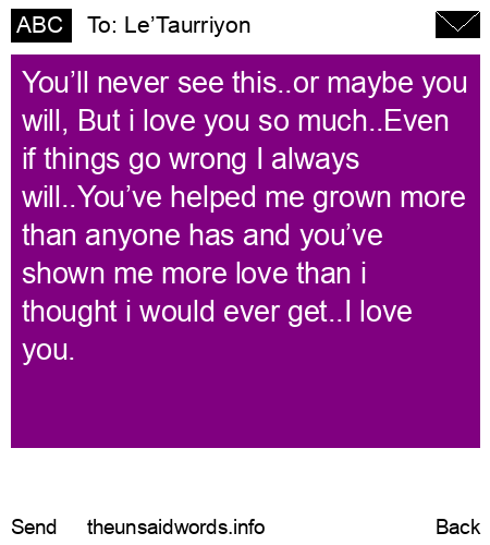 unsent message to Le’Taurriyon