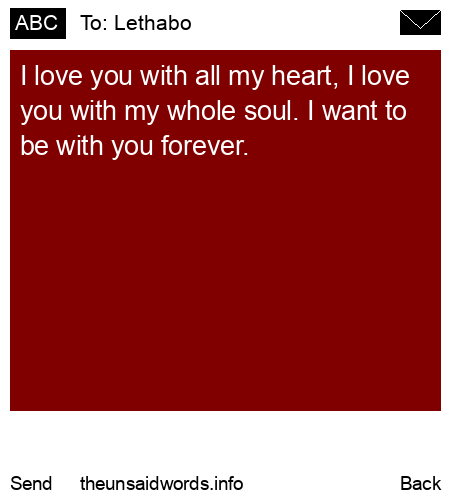 unsent message to Lethabo