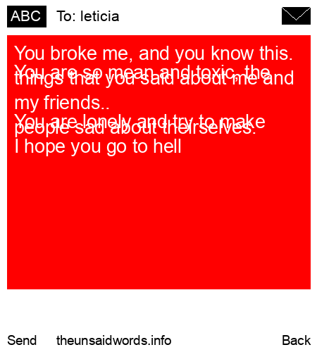 unsent message to leticia