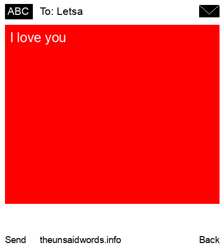 unsent message to Letsa
