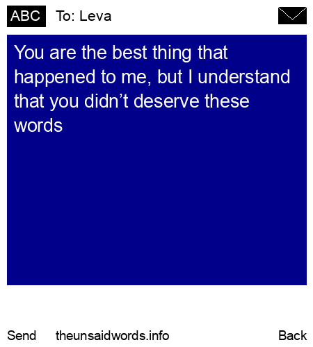 unsent message to Leva