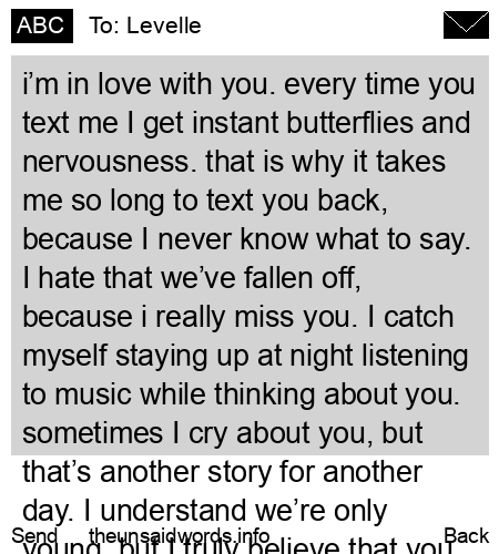 unsent message to Levelle