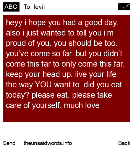 unsent message to levii