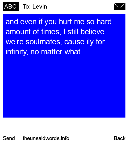 unsent message to Levin