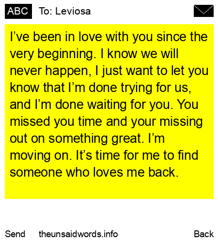 unsent message to Leviosa