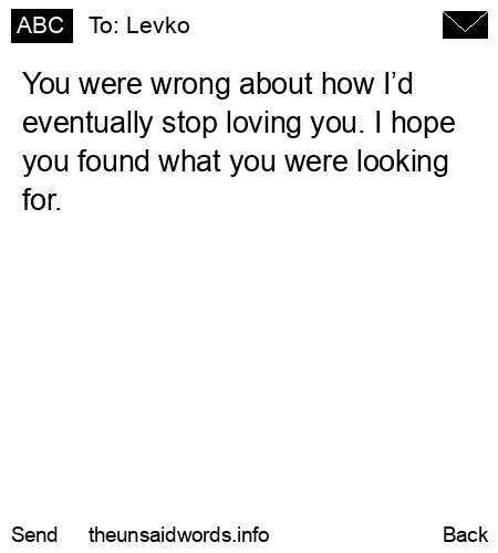 unsent message to Levko
