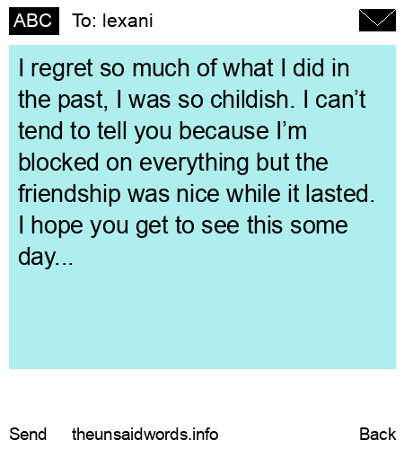 unsent message to lexani