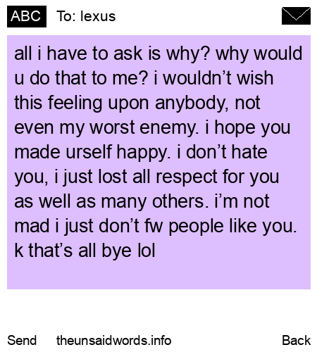 unsent message to lexus