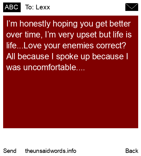 unsent message to Lexx