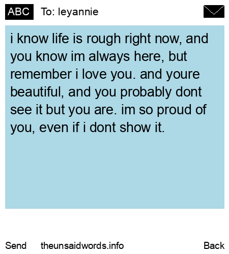 unsent message to leyannie
