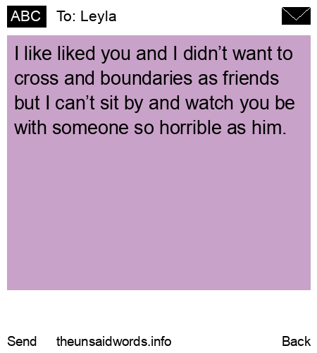 unsent message to Leyla