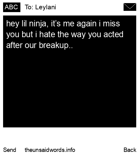 unsent message to Leylani