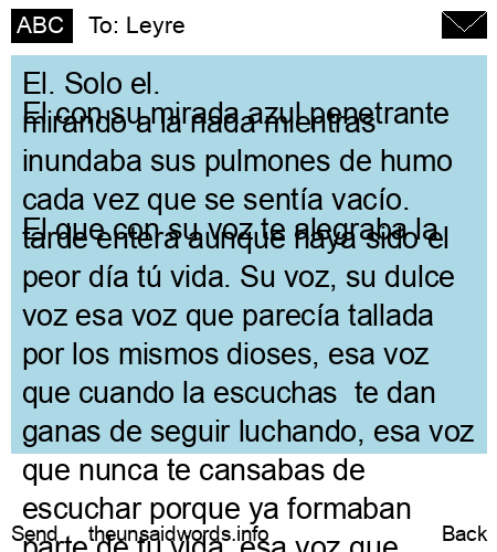unsent message to Leyre