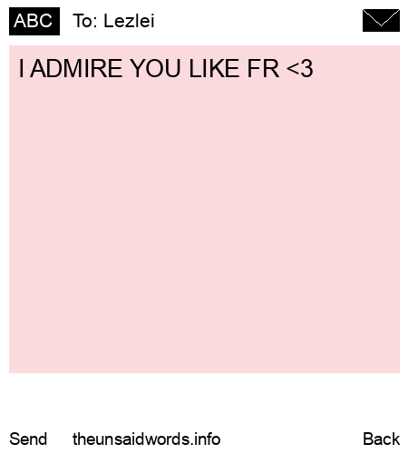 unsent message to Lezlei