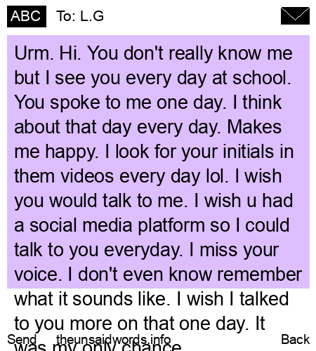 unsent message to L.G