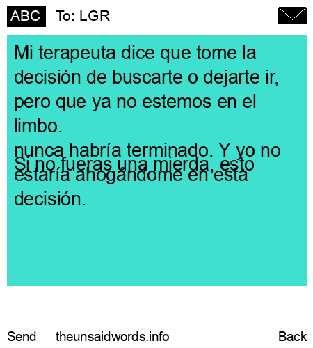 unsent message to LGR