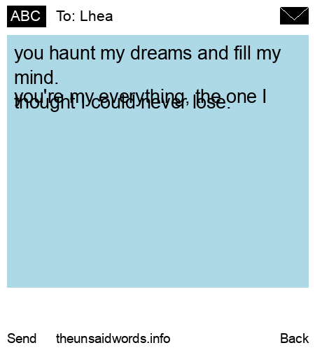 unsent message to Lhea