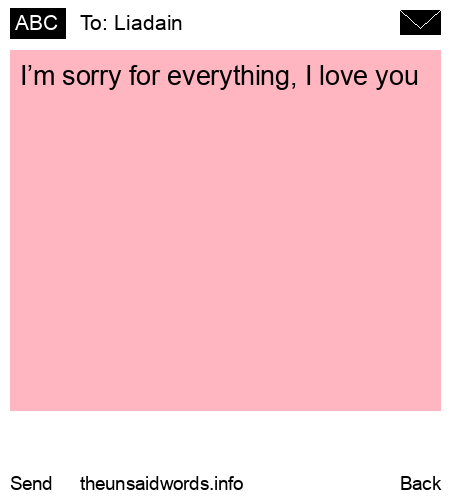 unsent message to Liadain
