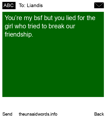 unsent message to Liandis
