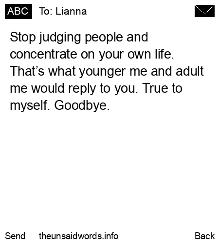 unsent message to Lianna