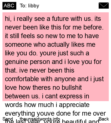 unsent message to libby