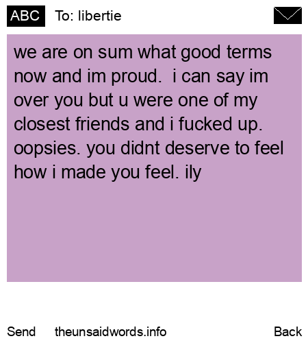 unsent message to libertie