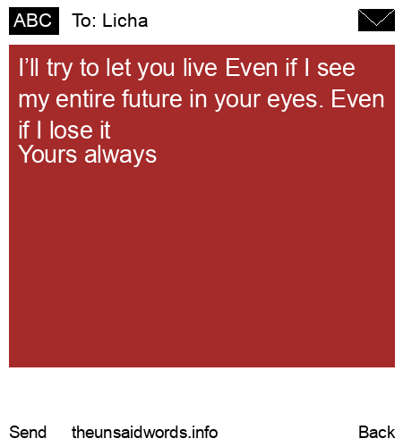 unsent message to Licha