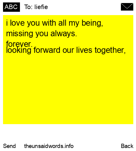 unsent message to liefie